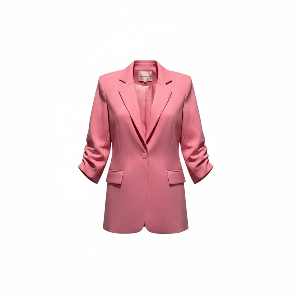 Endless Rose Pink Blazer | Belted Tailored Jacket Workwear | Size Small NWOT - Picture 2 of 7